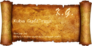 Kuba Györgyi névjegykártya